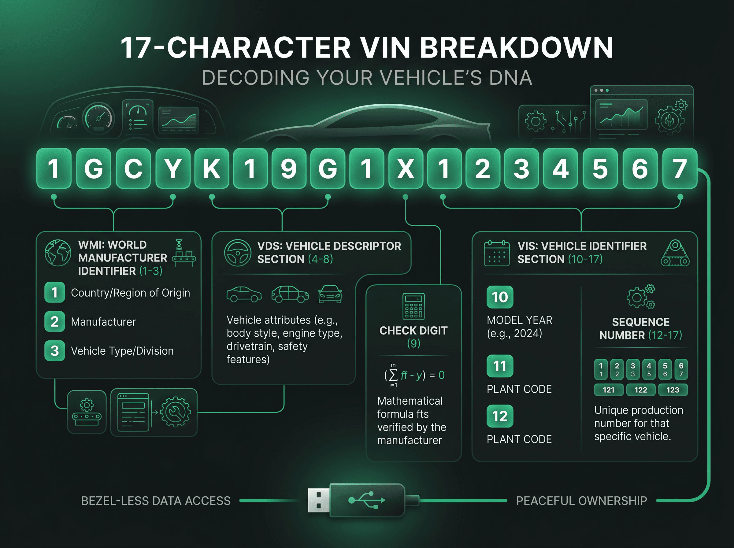 17-character vehicle identification number anatomy diagram 17-character vehicle identification number anatomy diagram