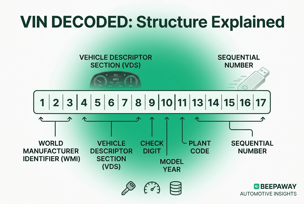 VIN structure guide — positions 1 through 17 explained VIN structure guide — positions 1 through 17 explained