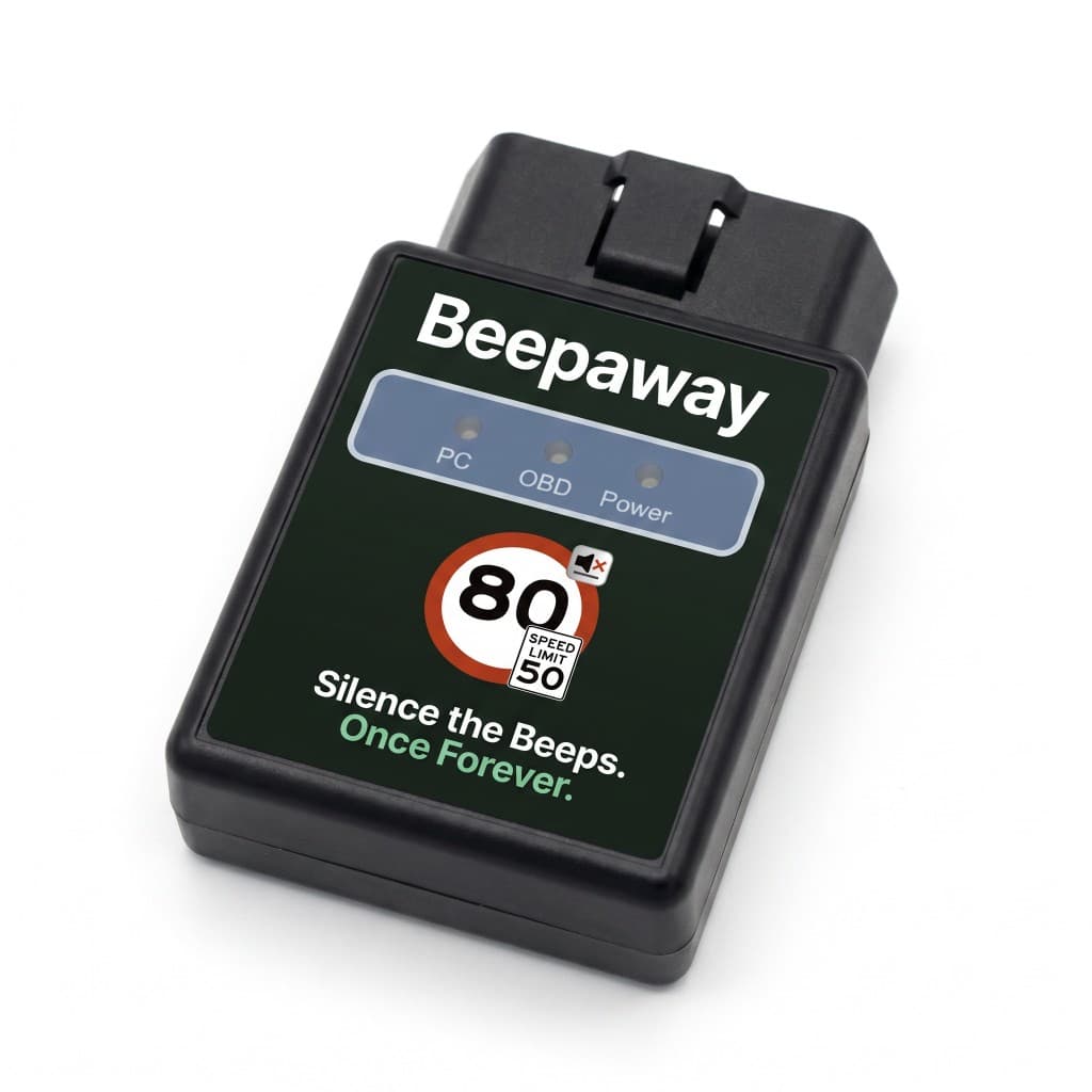 Beepaway OBD-II dongle to disable ISA speed limit warning sounds